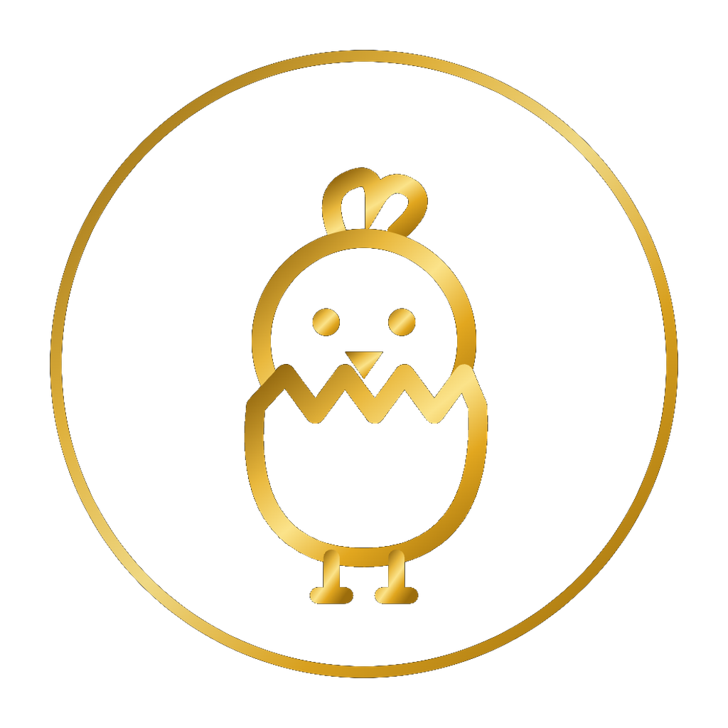 Squawk hatching chicken logo